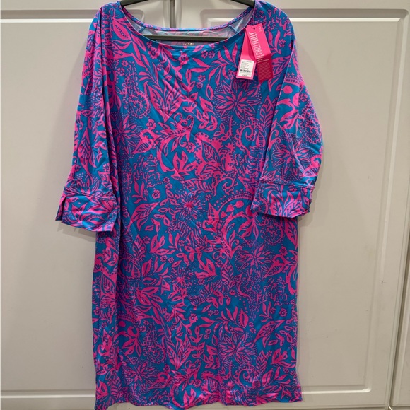 Lilly Pulitzer NWT Braedyn Aura Pink Leaf an Impression dress - Picture 3 of 5